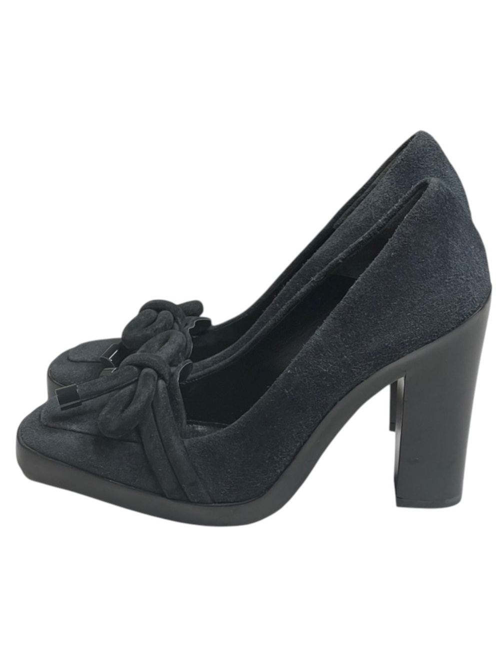 new Balenciaga ♚ Classic Suede Platform Heeled Loafer Pumps ♚ Navy Blue ♚ 35 5M - Picture 7 of 16